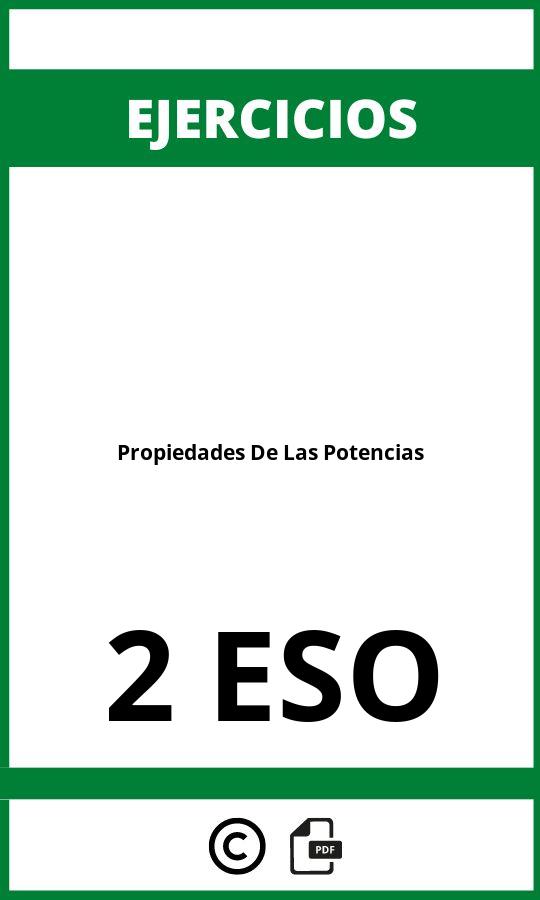 Ejercicios Propiedades De Las Potencias 2 ESO PDF