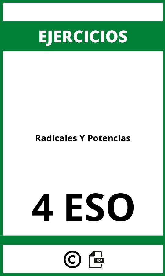 Ejercicios Radicales Y Potencias 4 ESO PDF