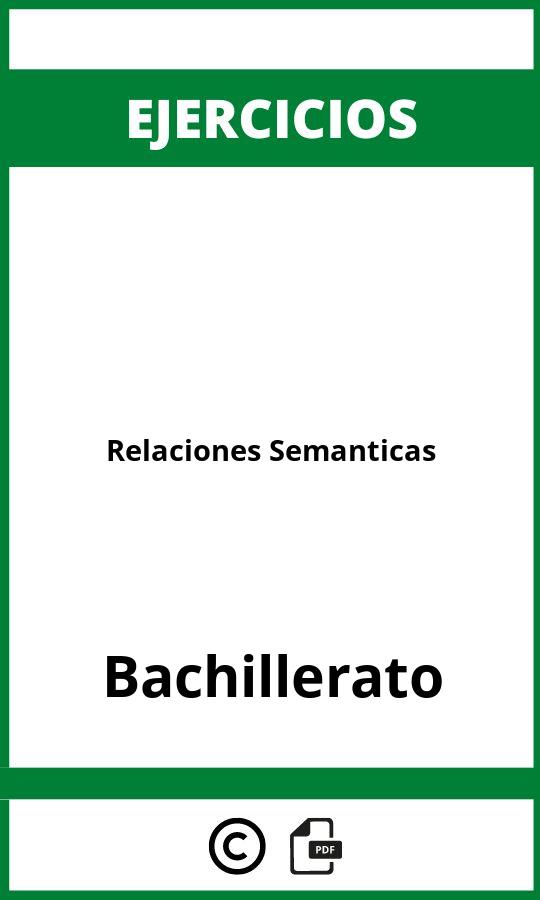 Ejercicios Relaciones Semanticas Bachillerato PDF