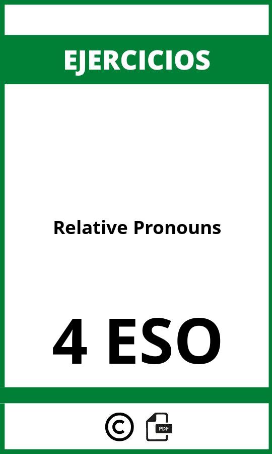 Ejercicios Relative Pronouns 4 ESO PDF