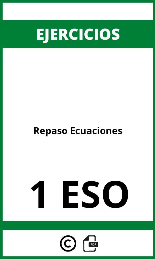 Ejercicios Repaso Ecuaciones 1 ESO PDF
