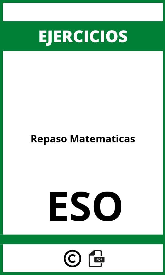 Ejercicios Repaso Matematicas ESO PDF