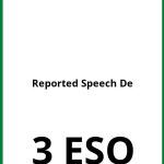 Ejercicios Reported Speech 3 De ESO PDF