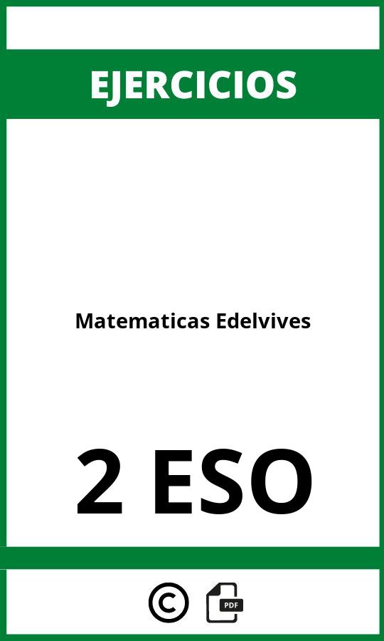 Ejercicios  Matematicas 2 ESO PDF Edelvives