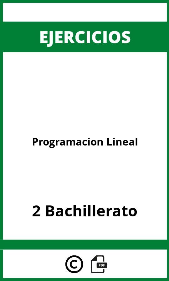 Ejercicios  Programación Lineal 2 Bachillerato PDF