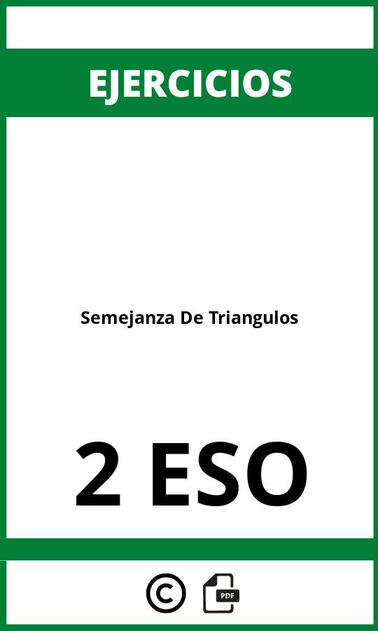 Ejercicios Semejanza De Triangulos 2 ESO PDF