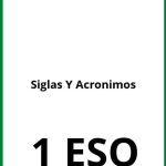 Ejercicios Siglas Y Acronimos 1 ESO PDF