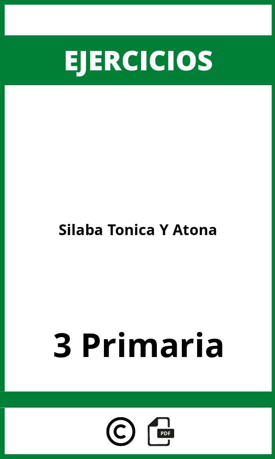 Ejercicios Silaba Tonica Y Atona 3 Primaria PDF