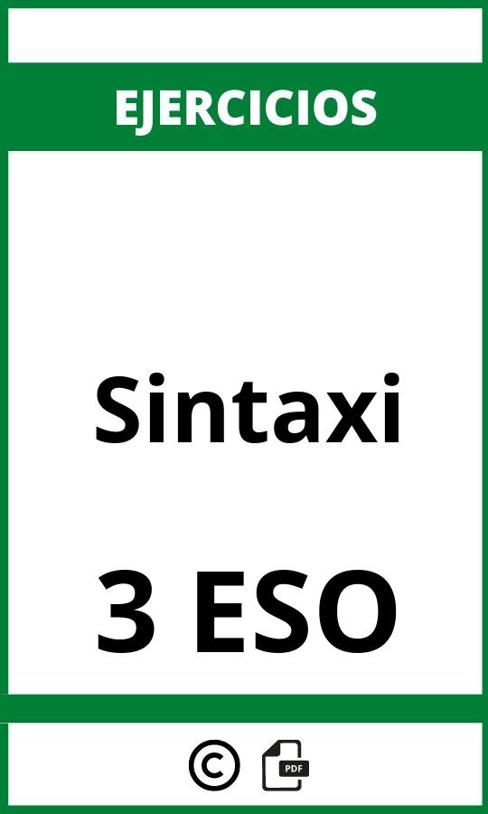 Ejercicios Sintaxi 3 ESO PDF