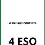 Ejercicios Subject Object Questions 4 ESO PDF