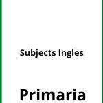 Ejercicios Subjects Ingles Primaria PDF