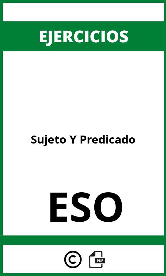 Ejercicios Sujeto Y Predicado ESO PDF