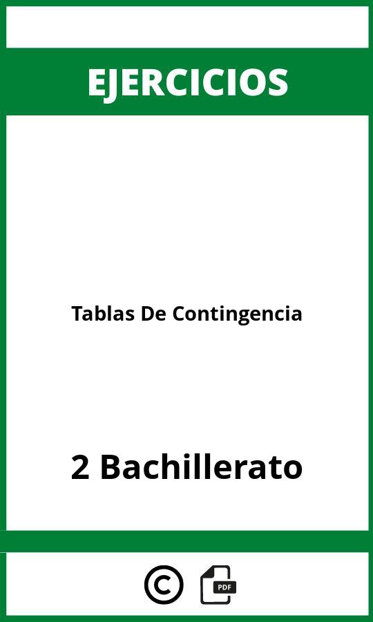 Ejercicios Tablas De Contingencia 2 Bachillerato PDF