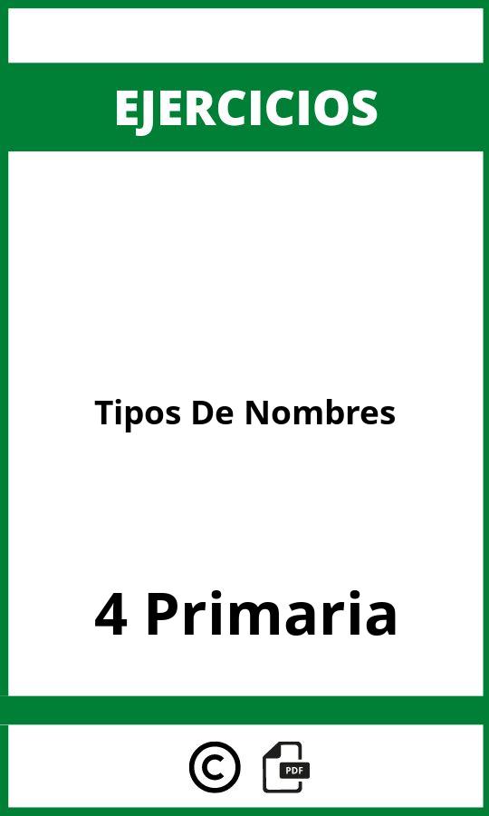Ejercicios Tipos De Nombres 4 Primaria PDF