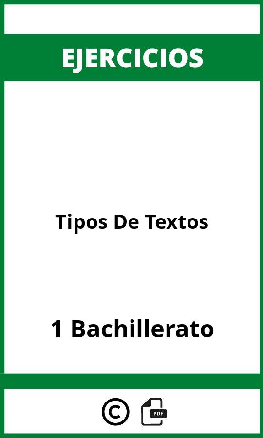 Ejercicios Tipos De Textos 1 Bachillerato PDF