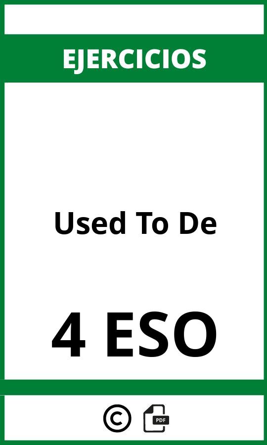 Ejercicios Used To 4 De ESO PDF