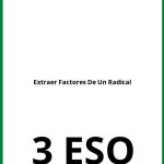 Extraer Factores De Un Radical Ejercicios  PDF 3 ESO