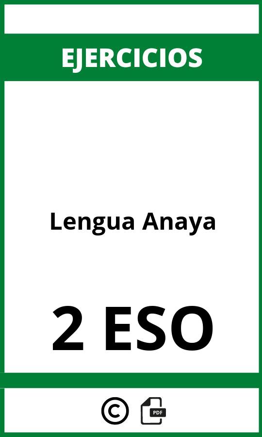 Lengua 2 ESO Ejercicios  PDF Anaya