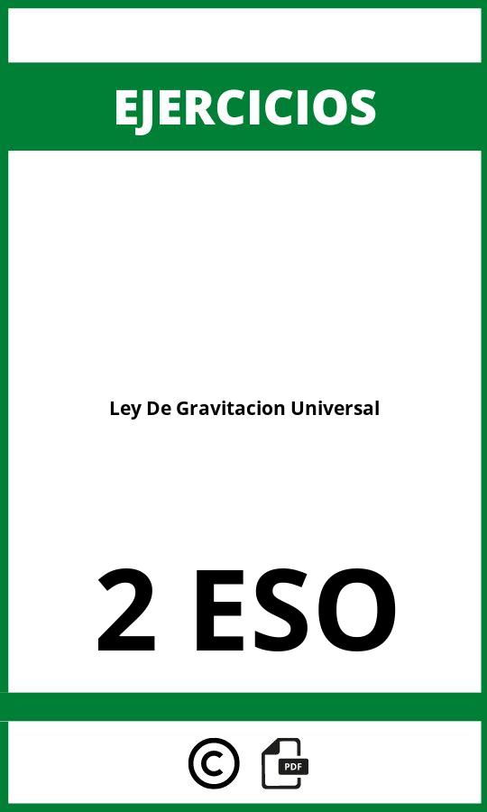 Ley De Gravitacion Universal Ejercicios  2 ESO PDF