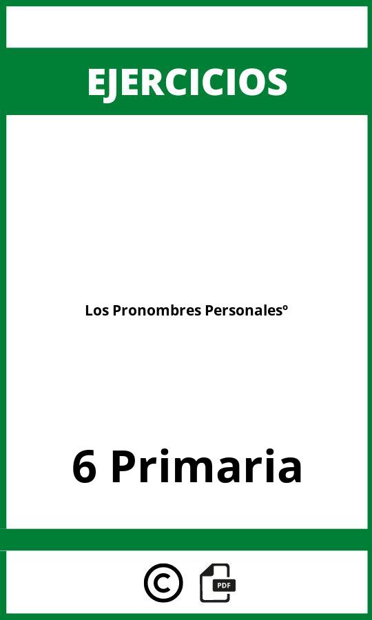 Los Pronombres Personales Ejercicios 6 Primaria PDF