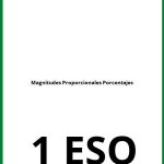 Magnitudes Proporcionales Porcentajes 1 ESO Ejercicios  PDF