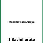 Matemáticas 1 Bachillerato Ejercicios  PDF Anaya
