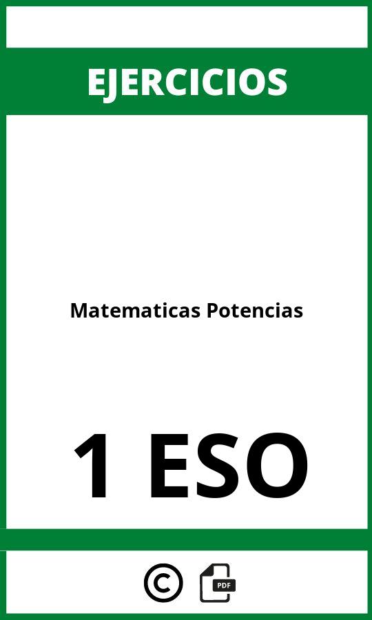 Matematicas 1 ESO Potencias Ejercicios PDF