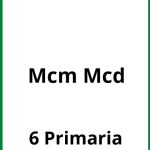 Mcm Mcd Ejercicios  PDF 6 Primaria
