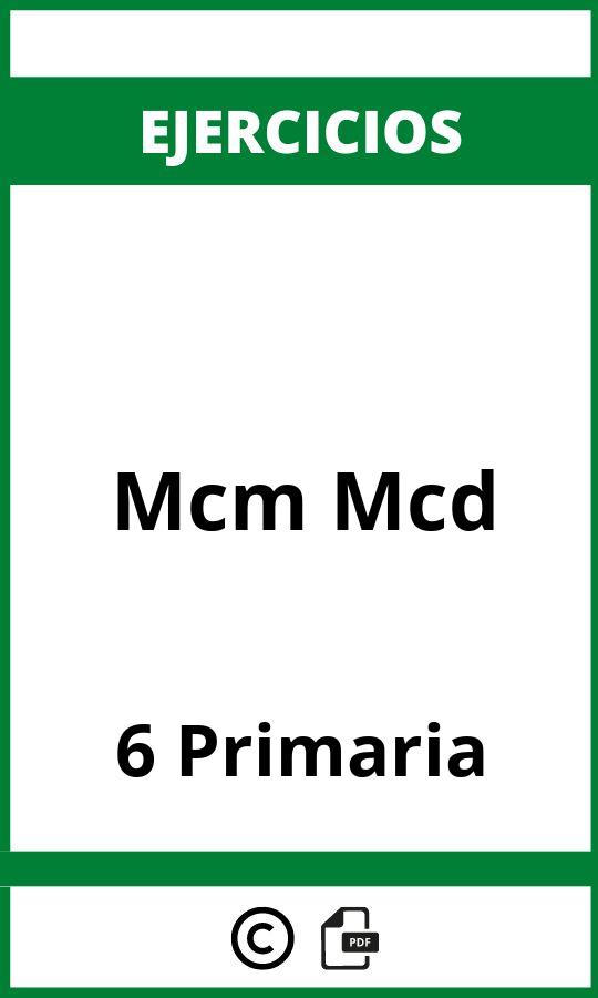 Mcm Mcd Ejercicios  PDF 6 Primaria