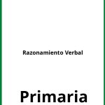 Razonamiento Verbal Ejercicios PDF Primaria