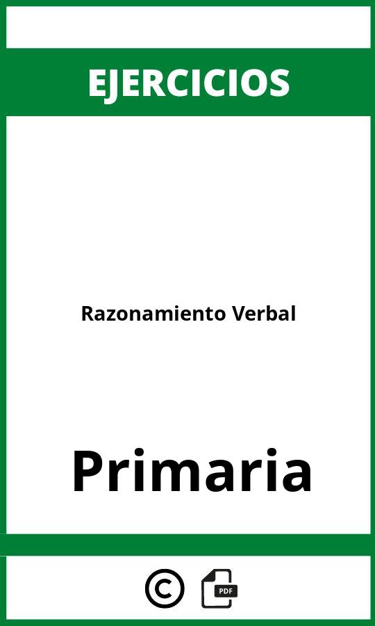 Razonamiento Verbal Ejercicios PDF Primaria